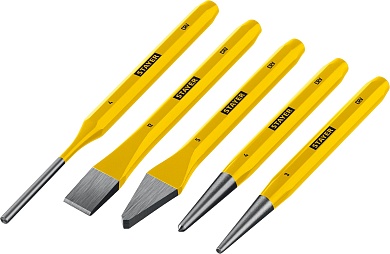 STAYER HERCULES, 5 предметов, Набор зубил и кернеров в пластиковом держателе (21077-H5)21077-H5