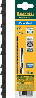 KRAFTOOL Pro Cut 130 мм, 6 шт, Полотна для лобзика (15340-03)15340-03