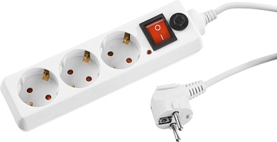 Сетевой фильтр STAYER ПВС 3х0.75 1.5м 3гн. 2200Вт белый, MAXElectro55065-1.5