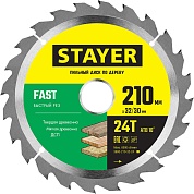 STAYER FAST 210 x 32/30мм 24Т, диск пильный по дереву, быстрый рез3680-210-32-24_z01