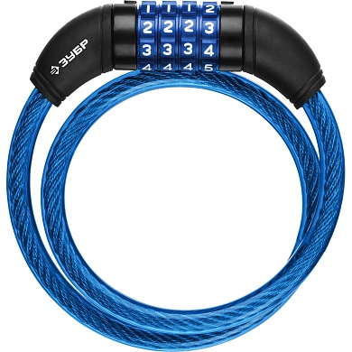 ЗУБР кодовый с изменяемым кодом, 650 мм, d 10 мм, тросовый замок, Профессионал (37262-65)37262-65_z01