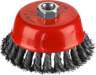 MIRAX 100 мм, жгутированная стальная проволока, 0.5 мм, Щетка-крацовка чашечная (35104-100)35104-100