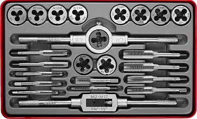 ЗУБР 24 предм., сталь 9ХС, Набор метчиков и плашек (28116-H24)28116-H24_z01