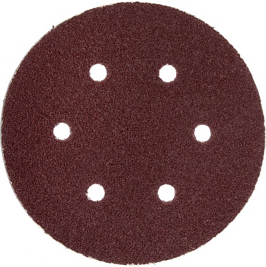 Круг шлифовальный ЗУБР ″Мастер″ универсальный, из абразивной бумаги на велкро основе, 6 отверстий, Р80, 150мм, 5шт35566-150-080