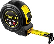STAYER BlackMax 8м х 25мм, Рулетка с двумя фиксаторами (3410-08)3410-08_z02