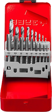ЗУБР 18 предм., метчики 9ХС, сверла Р6М5, Набор резьбонарезной, (28115-H18)28115-H18_z01