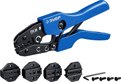 ЗУБР ПК-Н 5 матриц в кейсе, Пресс-клещи для кабельных наконечников, Профессионал(45455)45455