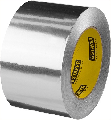 STAYER ProTape 75 мм х 50 м. до 120 °С, Алюминиевая лента самоклеящаяся, PROFESSIONAL (12268-75-50)12268-75-50